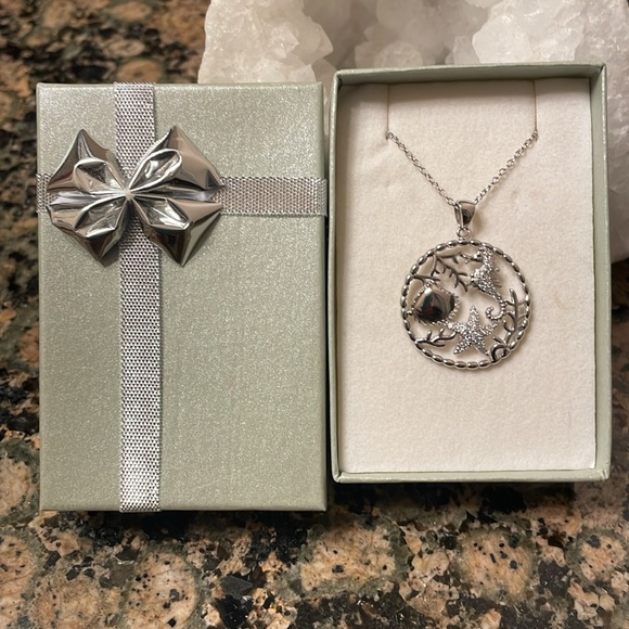 Nautical Sterling Silver Pendant. Sparkling Crystals. Retail 155.00 NWT - Picture 5 of 5